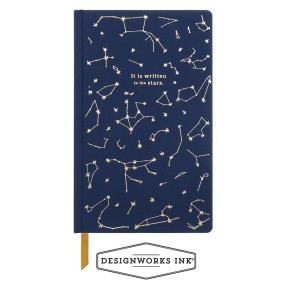 JB85-2049EU Bookcloth Notebook - It is Written in the Stars Constellations Navy
